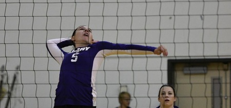 Women's Volleyball Sweeps Anna Maria, Falls to Suffolk in Tri-Match
